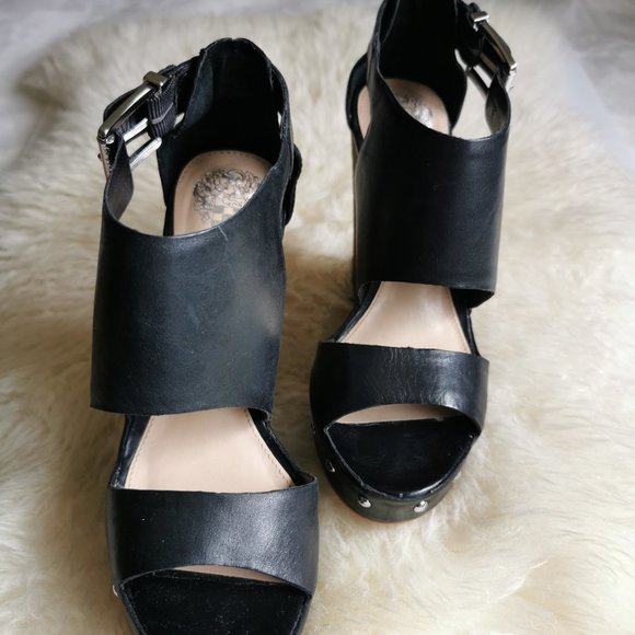 Vince Camuto MATTA Studded Platform Wedge - 2 Pairs available, Black and Tan - Picture 5 of 6